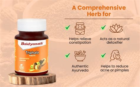 Buy Baidyanath Triphala 60 Tablets (500mg / Per Serving) | Supports ...