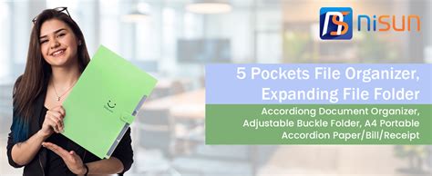 NISUN 5 Pockets File Organizer, Expanding File Folder, Accordion ...