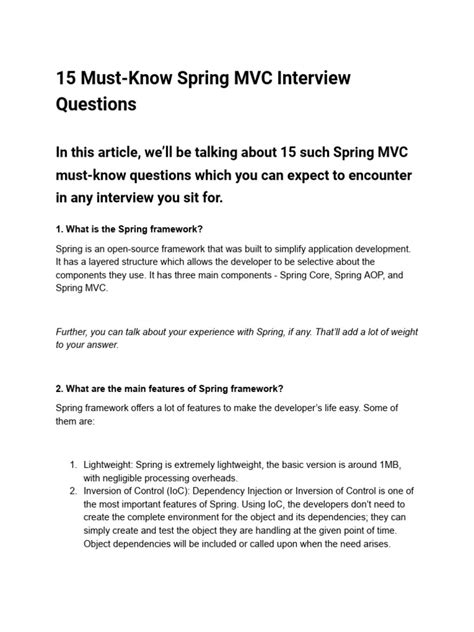 Image result for Spring MVC Interview Questions