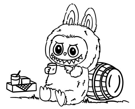 Printable Labubu Smile Coloring Page – Free download and print for you.