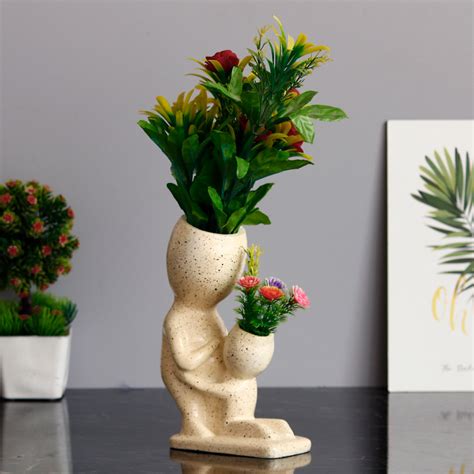 Father and Son Pair Ceramic Garden Planters - eCraftIndia Online