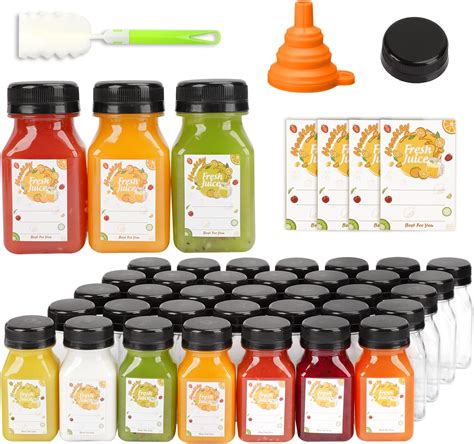 Amazon.com: 2oz 100Pcs Plastic Shot Bottles with Caps Small Juice ...