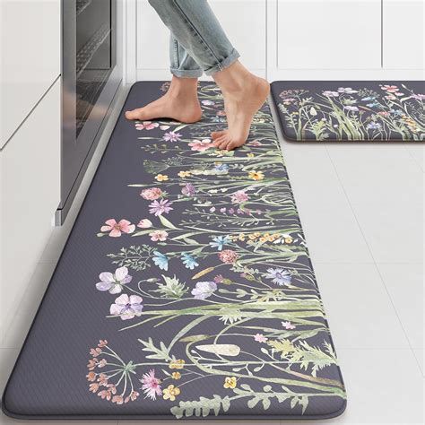 Amazon.com: KIMODE Anti Fatigue Kitchen Mat, Farmhouse Floral Kitchen ...