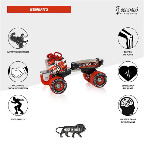 Tenacity Adjustable 4 Wheel Roller Skates – 55MM | Cockatoo