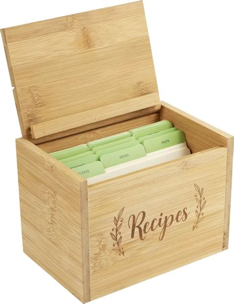 Bamboo Recipe Box Set - IndiFashion