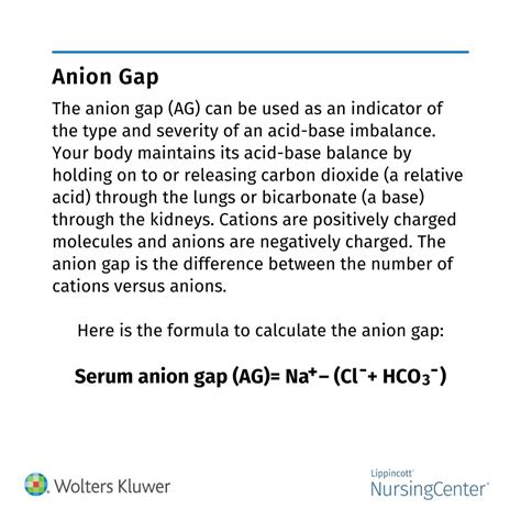 How to calculate anion gap in nursing | Lippincott NursingCenter posted ...