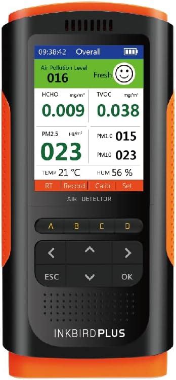 INKBIRDPLUS Air Quality Monitor Upgraded 8-in-1 Portable Air Detector ...