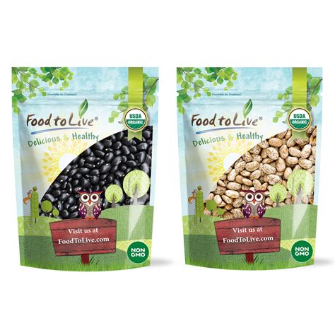 Organic Dry Beans Bundle of Pinto Beans (5 LB) and Black Beans (5 LB ...