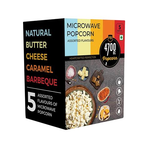 4700BC Popcorn, Microwave Bags, Assorted Flavours, 454g, (Pack of 5 ...