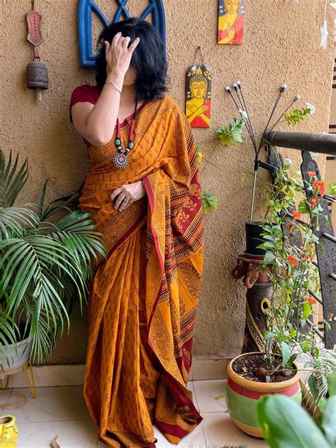 Bagh Print yellow Saree – For Sarees