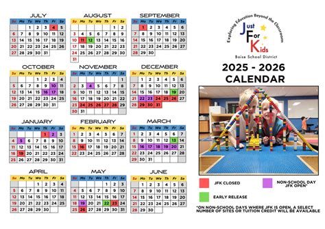25-26 Calendar - Just For Kids Child Care Centers