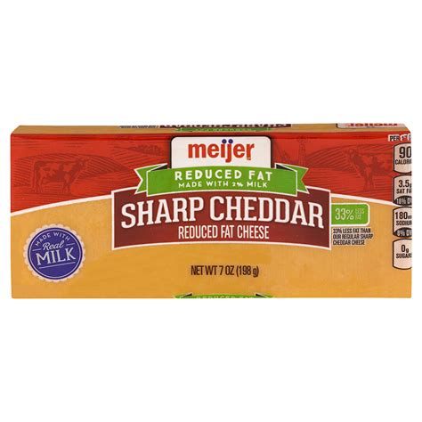 Meijer Chunk Reduced Fat Sharp Cheddar Cheese | Fig App