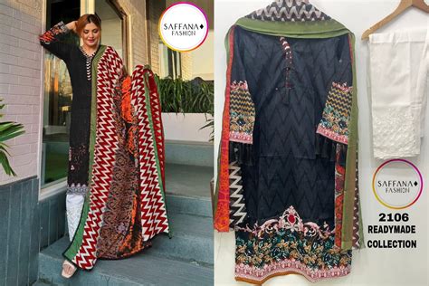 2106 Black Saffana Pakistani Readymade Suits – Heriska