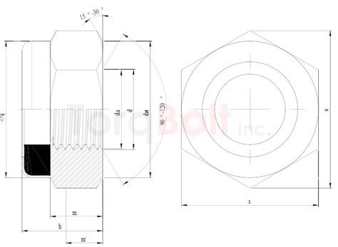 DIN 985 Fine Pitch Nylon Insert Nuts Dimensions Standards Specifications
