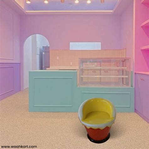 Buy Online Ice Cream Cone Shape Chair Table - Set Of 3 Chair 1 Table l ...
