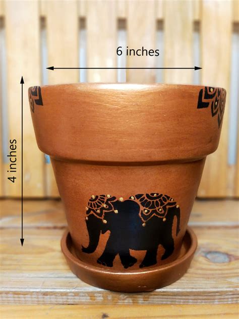 Copper Royal - 6 inch Hand Painted Terracotta Pots — Mudfingers