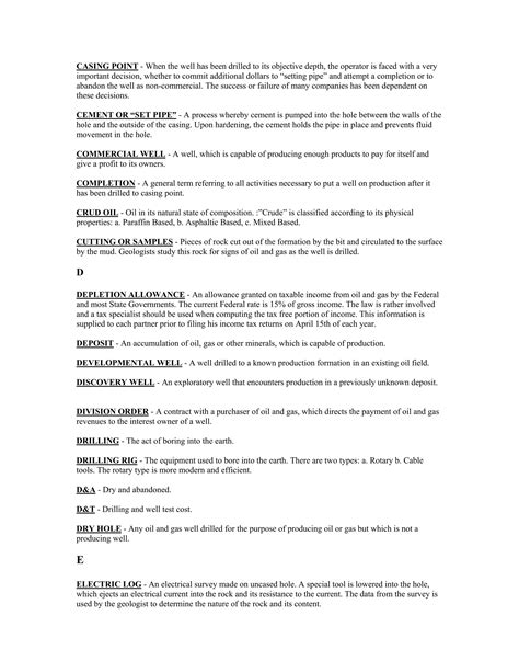 Oil and gas terms and definitions | PDF