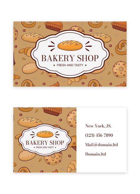 Business Cards for Bakery 的图像结果