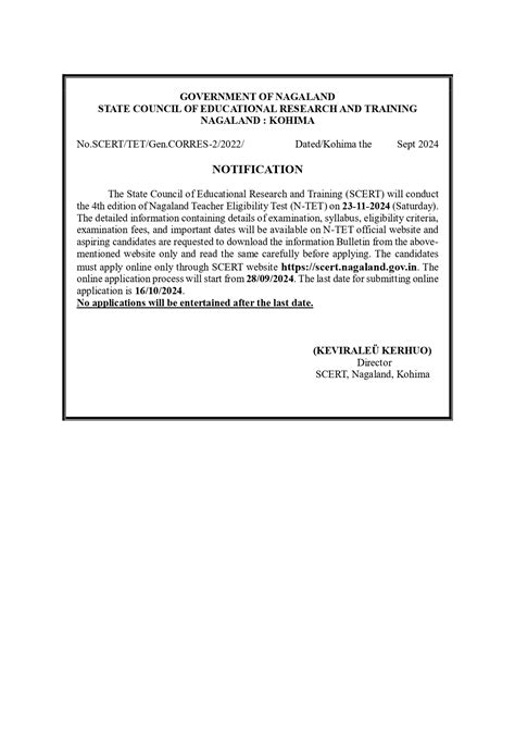 Notification:SCERT | DIPR Nagaland-Department of Information & Public ...