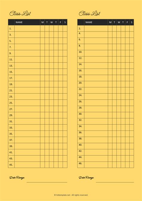 Image result for Example of Class List