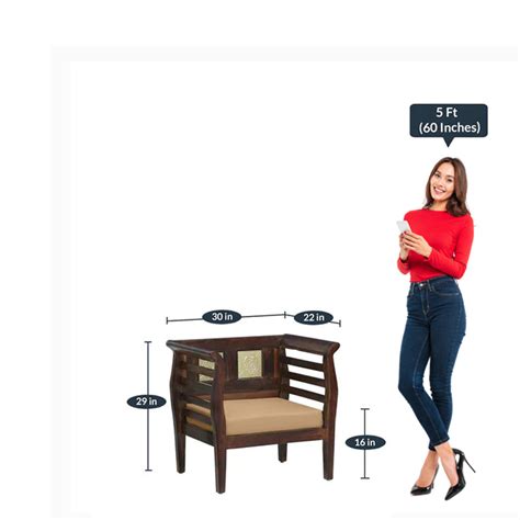 Detec™ Julien Single Solid Wood Sofa - Provincial Teak Finish