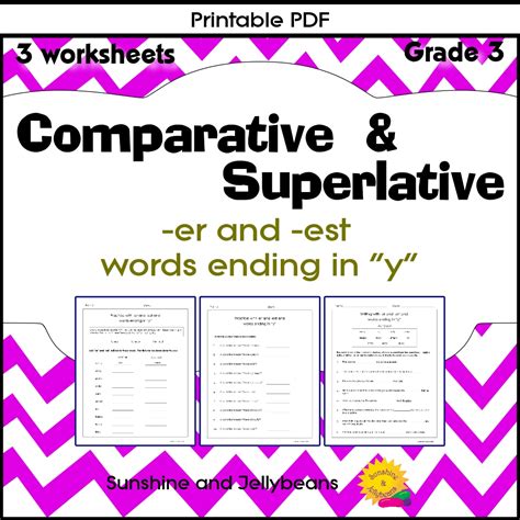 Comparative / Superlative -er & -est suffixes - words ending in "y ...
