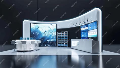 Exhibition booth white led screen white lighting | Premium AI-generated image