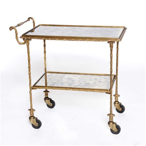 Antique Gold Mirrored Bar Cart - Swift + Company
