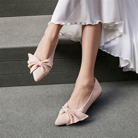 Pointed-Toe Bow Flats (Azura), Rose gold, EU39 | VIVAIA