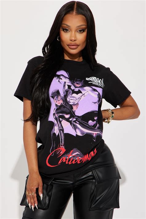 Catwoman And Batman Graphic Tee - Black | Fashion Nova