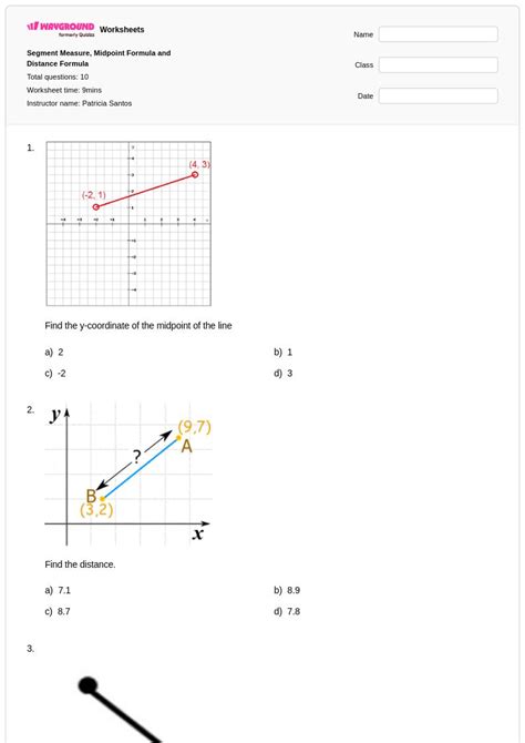 50+ Midpoint Formula worksheets for Class 9 on Wayground | Free & Printable