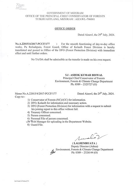 Environment, Forests & Climate Change Department, Government of Mizoram ...