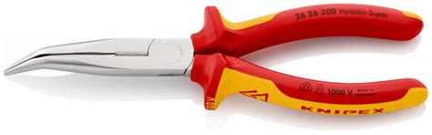 26 26 200 Knipex | Knipex Long Nose Pliers, 200 mm Overall, Angled Tip ...