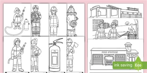 Firefighter Colouring Sheet Pack (teacher made) - Twinkl
