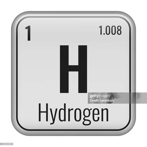 Hydrogen Symbol Chemical Element Of The Periodic Table Vector Illustration Isolated On White ...