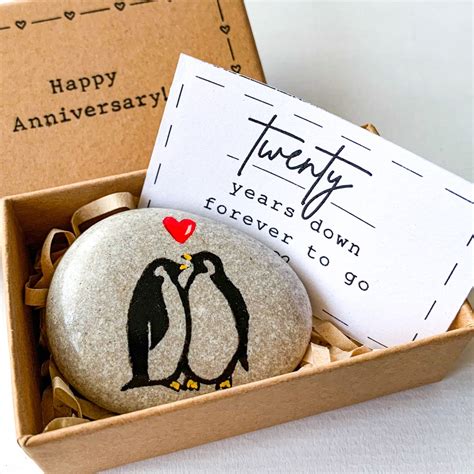 Personalized Penguin 20th Anniversary Gifts for Husband Couple Wife Men ...