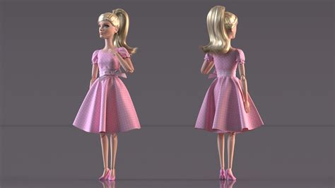 Barbie Doll in Summer Dress 3D Model $79 - .3ds .blend .c4d .fbx .max ...