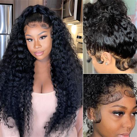 Amazon.com : Hidden Strap 360 Lace Front Wigs Human Hair Pre Plucked ...