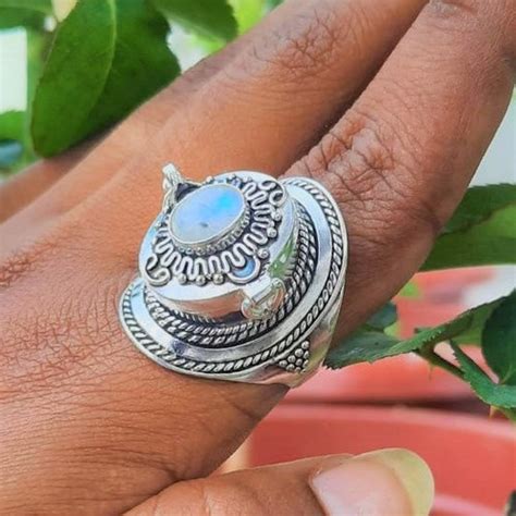 Mother Day Gift Natural Moonstone Ring 925 Sterling Silver - Etsy India