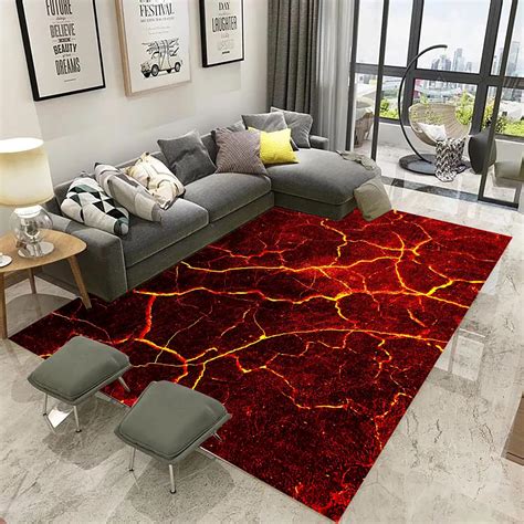 Amazon.com: SUICRA The Floor is Lava Rug 3D Lava Rugs for Kids Optical ...