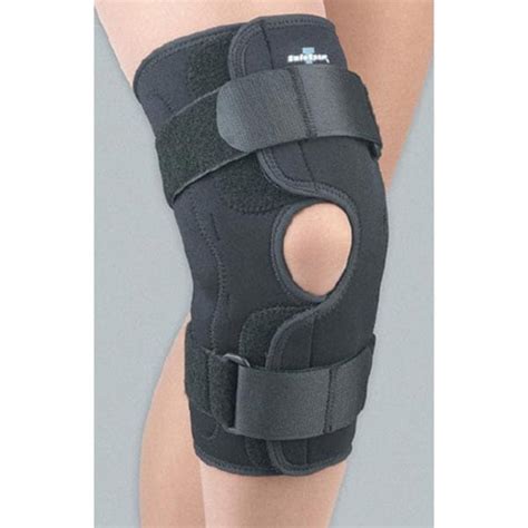 Wraparound Hinged Knee Brace in Stay-Put Adjustable Neoprene with Side ...