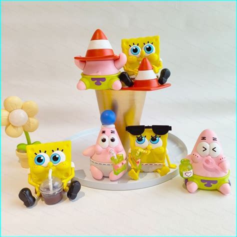 QW 6pcs SpongeBob SquarePants Action Figure and Patrick Star Ice cream ...