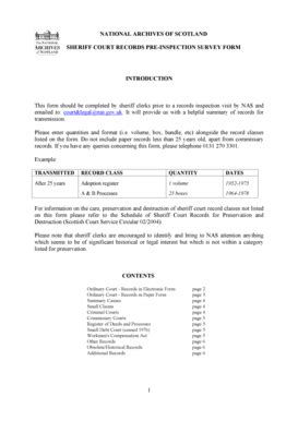 Fillable Online nas gov Pre-inspection survey form - National Archives ...