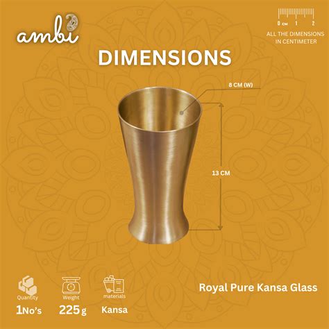 AMBI Royal 100% Pure Lead Free Kansa Glass 200 ml