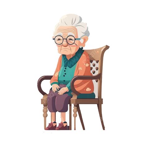 Illustration Of Granny Sitting, Illustration, Grandma, Granny PNG ...