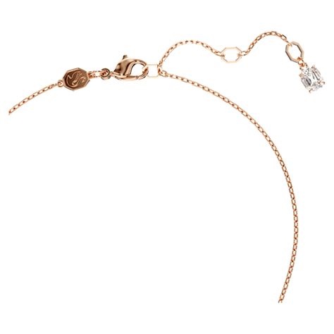 Idyllia pendant, Crystal pearl, Heart, White, Rose gold-tone plated ...