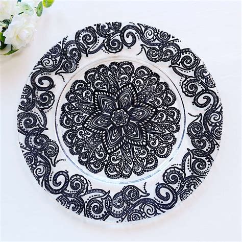 Baroque Lace Bold Black Plate Charger for Luxurious Dining - Charger ...