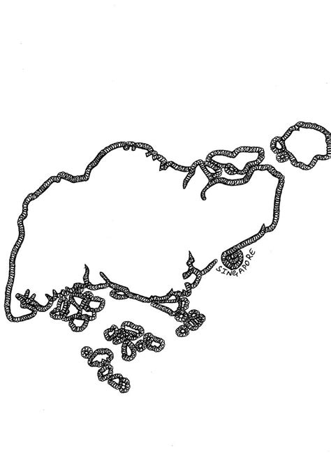 Singapore Border Drawing by Shanmukha Kanchinakere Annegowda | Saatchi Art