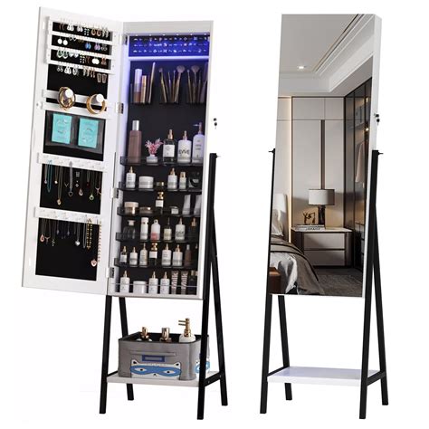 Floor Mirror With Jewelry Storage