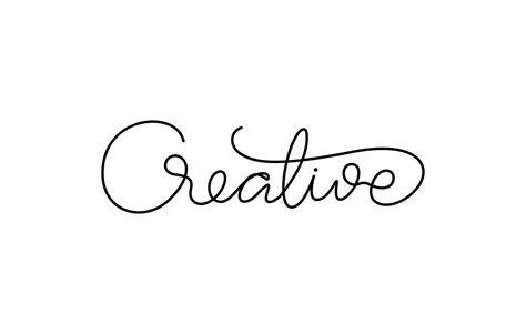 creative word lettering design in continuous line drawing 14721315 ...